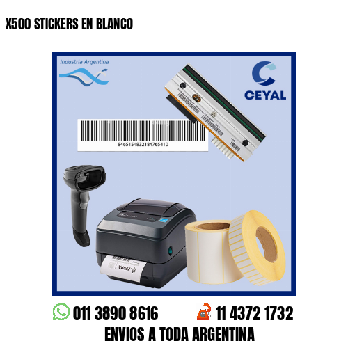X500 STICKERS EN BLANCO