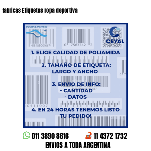 fabricas Etiquetas ropa deportiva