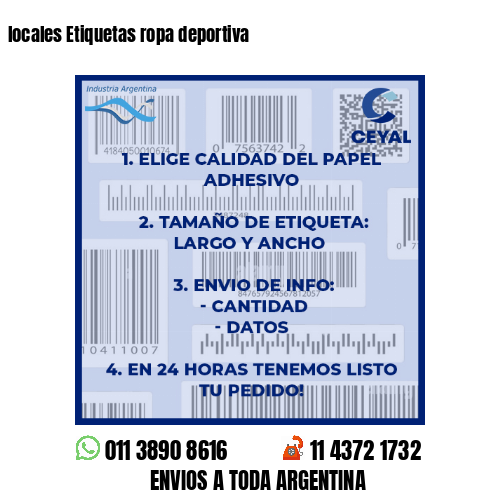 locales Etiquetas ropa deportiva