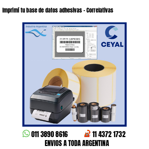 Imprimí tu base de datos adhesivas – Correlativas