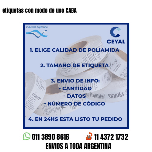 etiquetas con modo de uso CABA