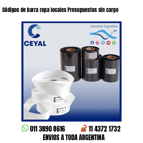 Códigos de barra ropa locales Presupuestos sin cargo