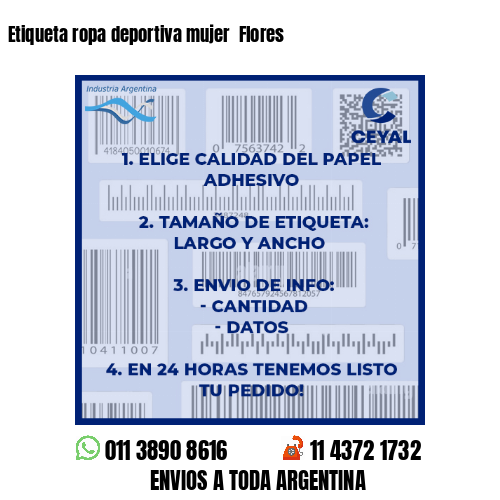 Etiqueta ropa deportiva mujer  Flores