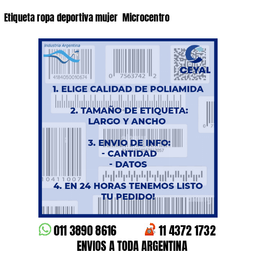 Etiqueta ropa deportiva mujer  Microcentro