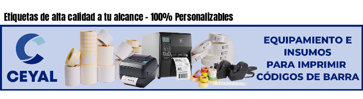 Etiquetas de alta calidad a tu alcance - 100% Personalizables
