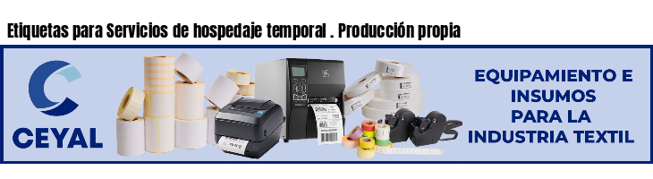 Etiquetas para Servicios de hospedaje temporal . Producción propia