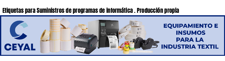 Etiquetas para Suministros de programas de informática . Producción propia
