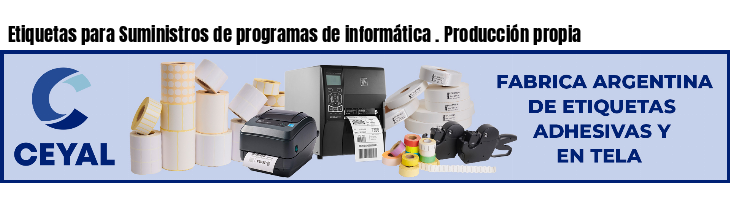 Etiquetas para Suministros de programas de informática . Producción propia