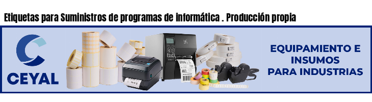 Etiquetas para Suministros de programas de informática . Producción propia