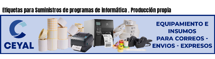 Etiquetas para Suministros de programas de informática . Producción propia