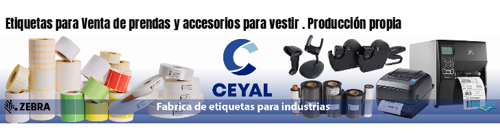 Etiquetas para Venta de prendas y accesorios para vestir . Producción propia