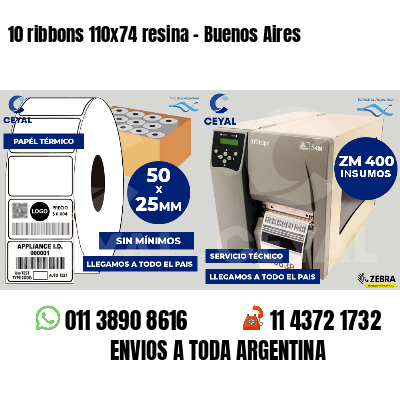 10 ribbons 110x74 resina - Buenos Aires