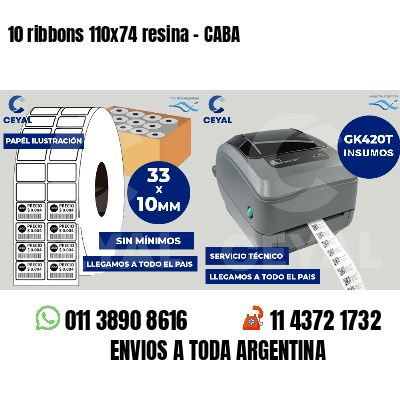 10 ribbons 110x74 resina - CABA