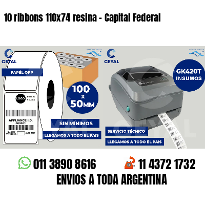 10 ribbons 110x74 resina - Capital Federal