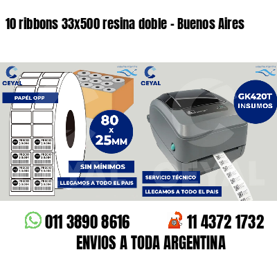 10 ribbons 33x500 resina doble - Buenos Aires