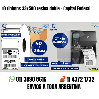 10 ribbons 33x500 resina doble - Capital Federal