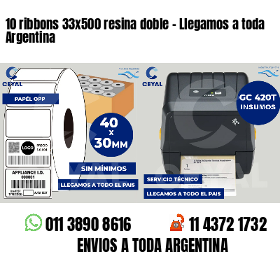 10 ribbons 33x500 resina doble - Llegamos a toda Argentina