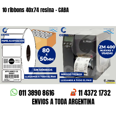 10 ribbons 40x74 resina - CABA
