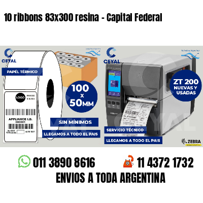 10 ribbons 83x300 resina - Capital Federal