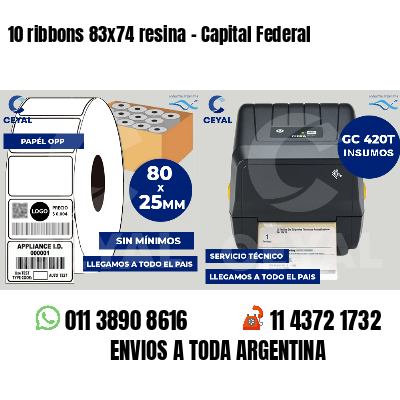 10 ribbons 83x74 resina - Capital Federal