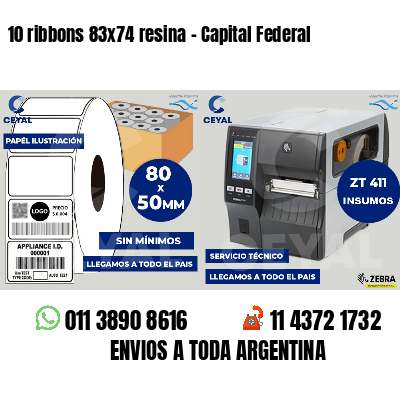 10 ribbons 83x74 resina - Capital Federal