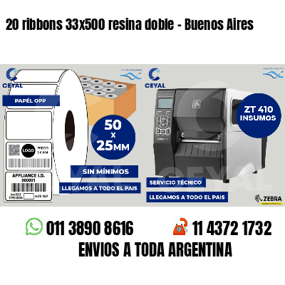 20 ribbons 33x500 resina doble - Buenos Aires