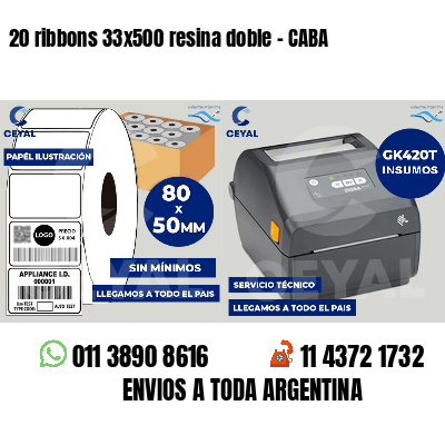 20 ribbons 33x500 resina doble - CABA