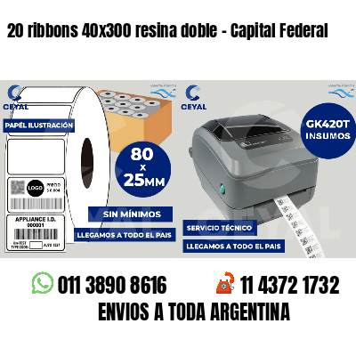 20 ribbons 40x300 resina doble - Capital Federal