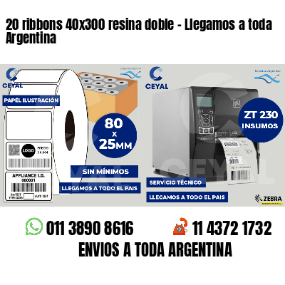 20 ribbons 40x300 resina doble - Llegamos a toda Argentina