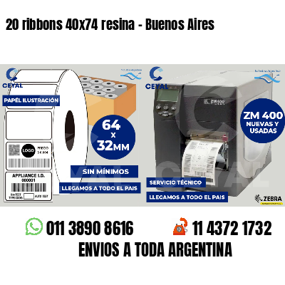20 ribbons 40x74 resina - Buenos Aires