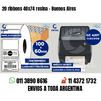 20 ribbons 40x74 resina - Buenos Aires