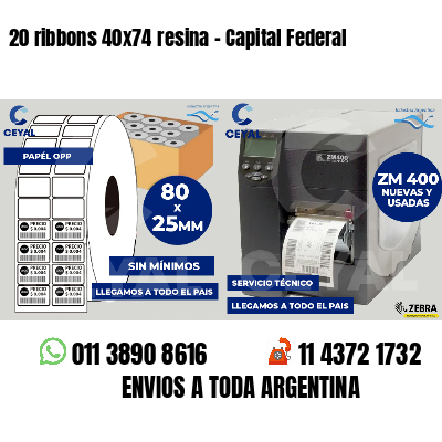 20 ribbons 40x74 resina - Capital Federal