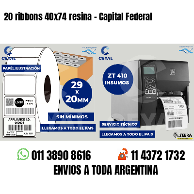 20 ribbons 40x74 resina - Capital Federal