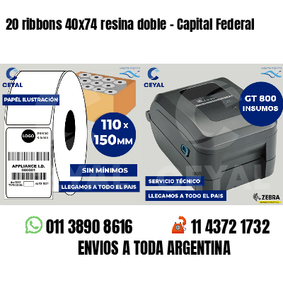 20 ribbons 40x74 resina doble - Capital Federal