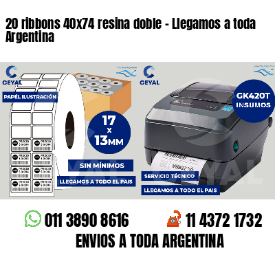 20 ribbons 40x74 resina doble - Llegamos a toda Argentina