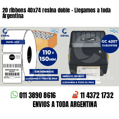 20 ribbons 40x74 resina doble - Llegamos a toda Argentina