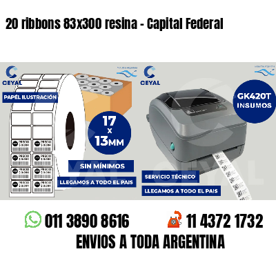 20 ribbons 83x300 resina - Capital Federal
