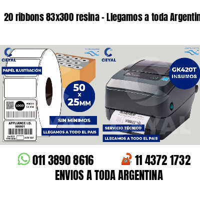 20 ribbons 83x300 resina - Llegamos a toda Argentina
