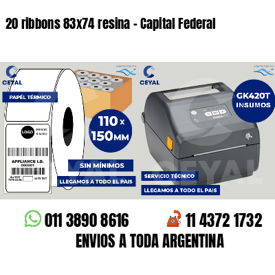 20 ribbons 83x74 resina - Capital Federal