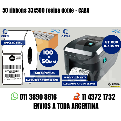 50 ribbons 33x500 resina doble - CABA