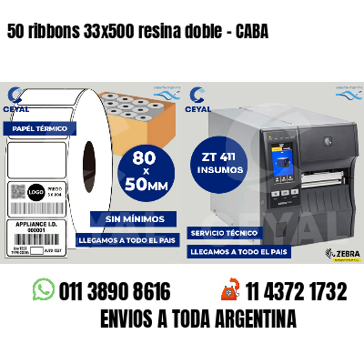 50 ribbons 33x500 resina doble - CABA