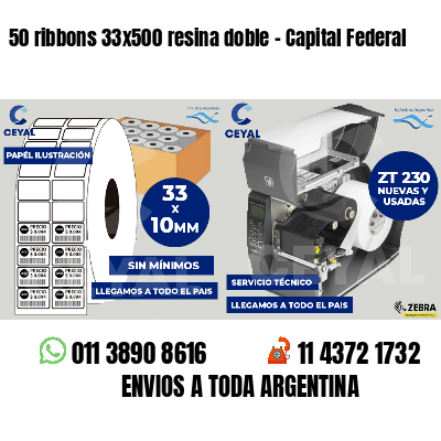 50 ribbons 33x500 resina doble - Capital Federal