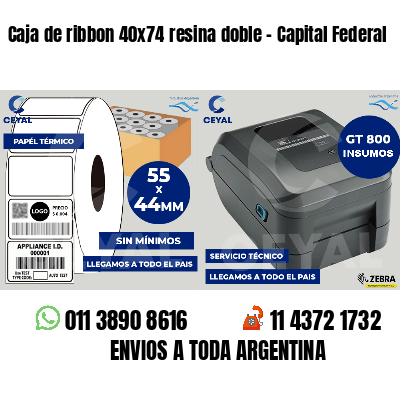 Caja de ribbon 40x74 resina doble - Capital Federal