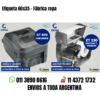 Etiqueta 60x35 - Fábrica ropa