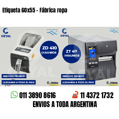 Etiqueta 60x55 - Fábrica ropa