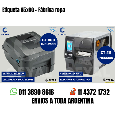 Etiqueta 65x60 - Fábrica ropa