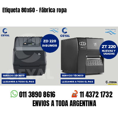Etiqueta 80x60 - Fábrica ropa