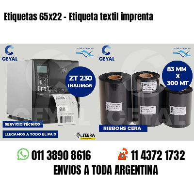 Etiquetas 65x22 - Etiqueta textil imprenta