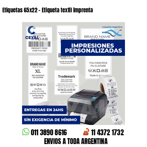 Etiquetas 65x22 - Etiqueta textil imprenta