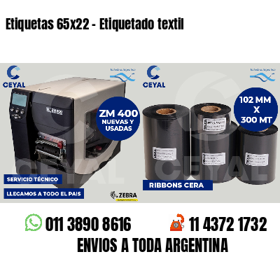 Etiquetas 65x22 - Etiquetado textil